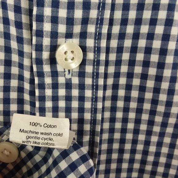 J. Crew Button Down Classic Shirt Men's XL‎ Blue & White Gingham Check Gorpcore - Picture 3 of 12